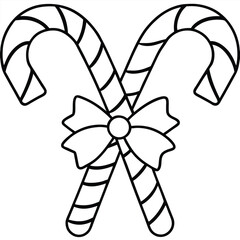 Christmas candy cane and candy canes silhouette art design