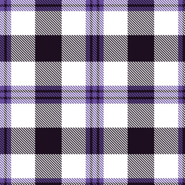 Warm blurple Seamless Tartan with Dusky very dark brown accents Fabric Design
