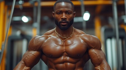 Muscular Man Fitness Bodybuilder Gym Strength Training Healthy Lifestyle Athletic Workou