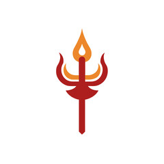 vector illustration of a set of burning candles