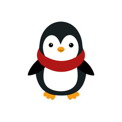 penguin in winter clothes
