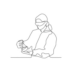 One continuous line drawing of Laboratories profession on duty vector design illustration. Laboratories  design concept in simple linear style. Laboratories design for education vector illustration.