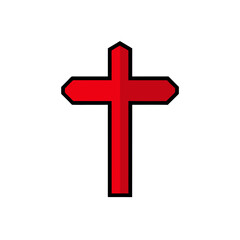Fototapeta premium cross with red ribbon