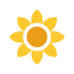 Bright Sunflower Icon Vector for Floral and Nature-Inspired Designs
