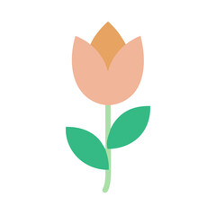 Tulip Icon Line Art Vector for Floral and Nature Designs