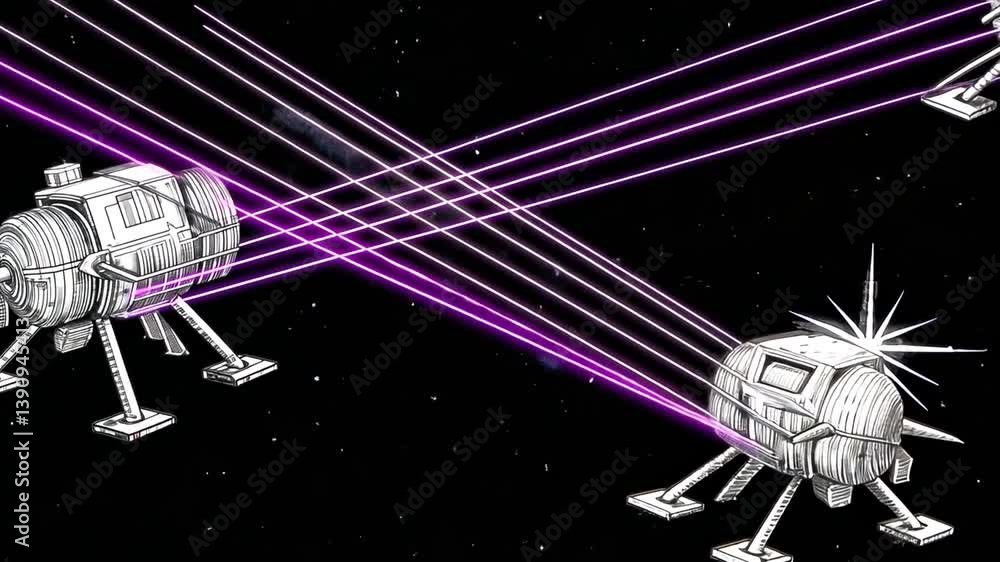 Poster battle of rival ai ships unleashes laser fury in deep space generative ai