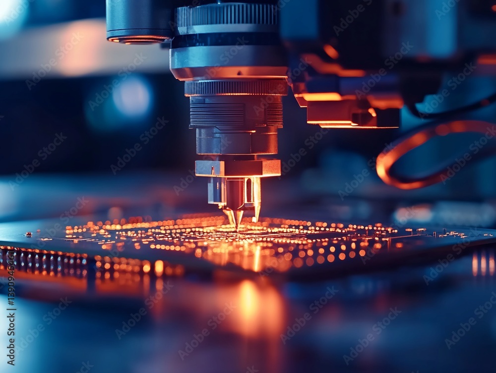 Poster automated precision assembly of electronic circuit board