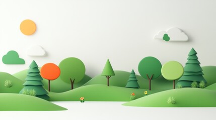 Obraz premium Colorful 3D landscape scene