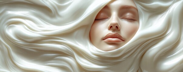 Skincare Beauty Concept Natural Young Woman Flawless Skin Nude Makeup Wellness Spa Treatment