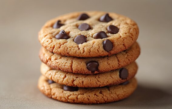 Chocolate Chip Cookies Stack Minimalist Poster Celebrating National Cookie Day