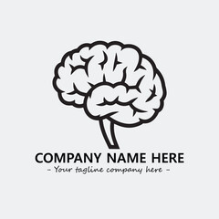 Brain illustration black and white for logo company vector image
