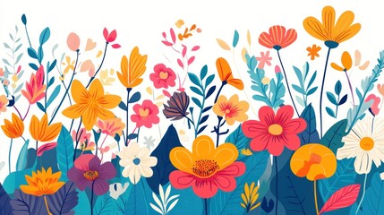 Obraz premium Colorful floral border design (1)