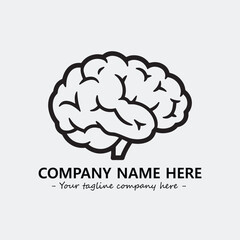 Brain illustration black and white for logo company vector image
