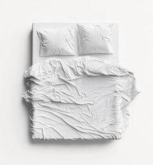 Obraz premium White bedsheets, top view, pristine, ready for sleep