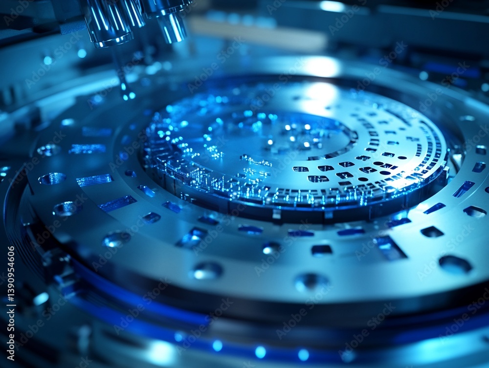 Poster high-resolution image of a precision engineered metal mechanism