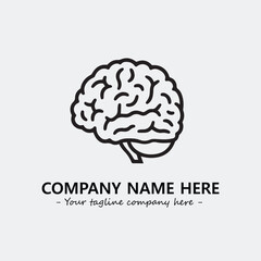 Brain illustration black and white for logo company vector image
