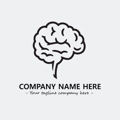 Brain illustration black and white for logo company vector image
