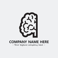 Brain illustration black and white for logo company vector image
