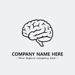 Brain illustration black and white for logo company vector image
