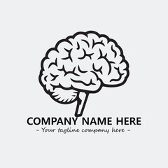 Brain illustration black and white for logo company vector image
