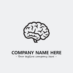 Brain illustration black and white for logo company vector image
