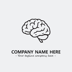Brain illustration black and white for logo company vector image
