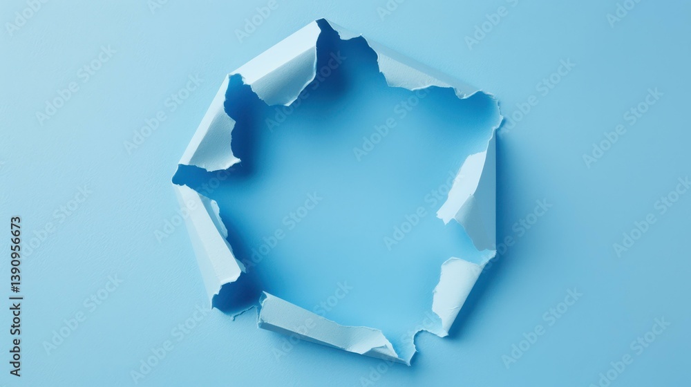 Poster experience a calming blue backdrop that highlights your products on sleek round and hexagonal podium