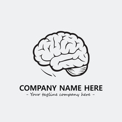 Brain illustration black and white for logo company vector image
