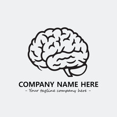 Brain illustration black and white for logo company vector image
