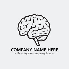 Brain illustration black and white for logo company vector image
