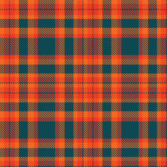 Plaid pattern seamless. Pale orange & Vivid orangish red Tartan Fabric Design. 