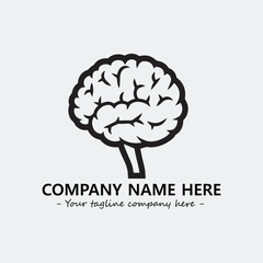 Brain illustration black and white for logo company vector image
