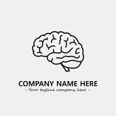 Brain illustration black and white for logo company vector image
