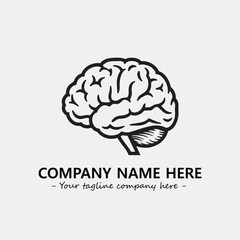 Brain illustration black and white for logo company vector image
