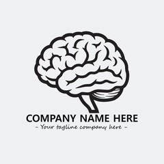 Brain illustration black and white for logo company vector image
