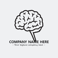 Brain illustration black and white for logo company vector image

