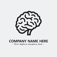 Brain illustration black and white for logo company vector image
