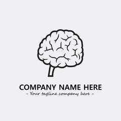 Brain illustration black and white for logo company vector image
