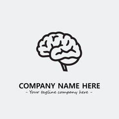 Brain illustration black and white for logo company vector image

