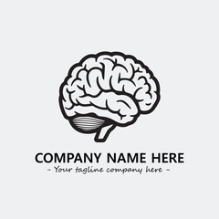Brain illustration black and white for logo company vector image
