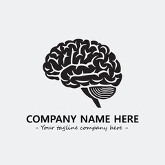 Brain illustration black and white for logo company vector image
