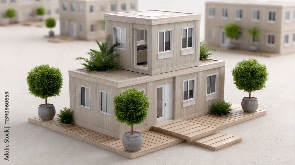 Poster modular recycled building