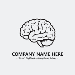Brain illustration black and white for logo company vector image
