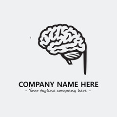Brain illustration black and white for logo company vector image

