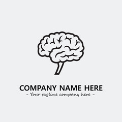 Brain illustration black and white for logo company vector image

