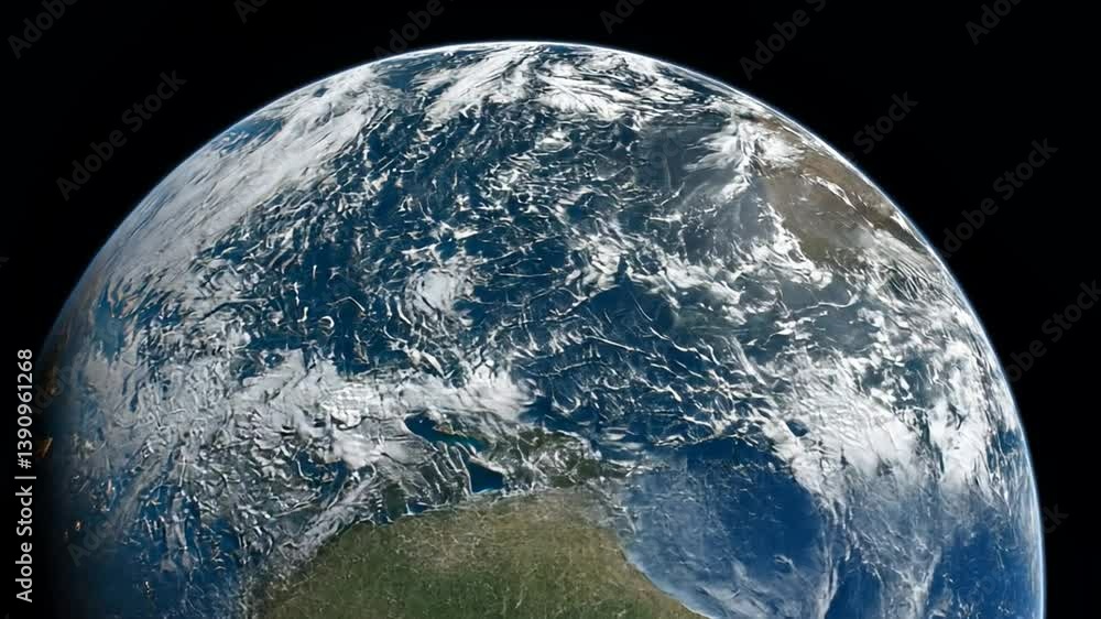 Poster Earth in Motion From Space With Visible Continents and Oceans Generative AI