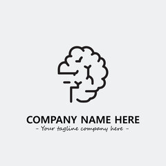 Brain illustration black and white for logo company vector image
