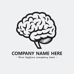 Brain illustration black and white for logo company vector image
