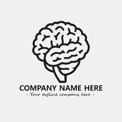 Brain illustration black and white for logo company vector image
