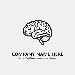 Brain illustration black and white for logo company vector image
